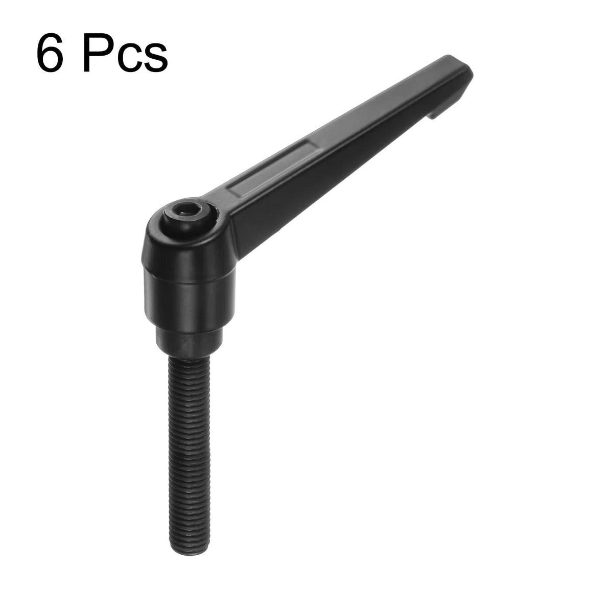 QUARKZMAN 6pz Regolabile Serraggio Leva Maniglie M10 x 60mm Maschio Filettatura Bullone Manopole Girevole Vite blockggio Rapido Rilascio Cricchetto Pulsante Maniglia, Nero