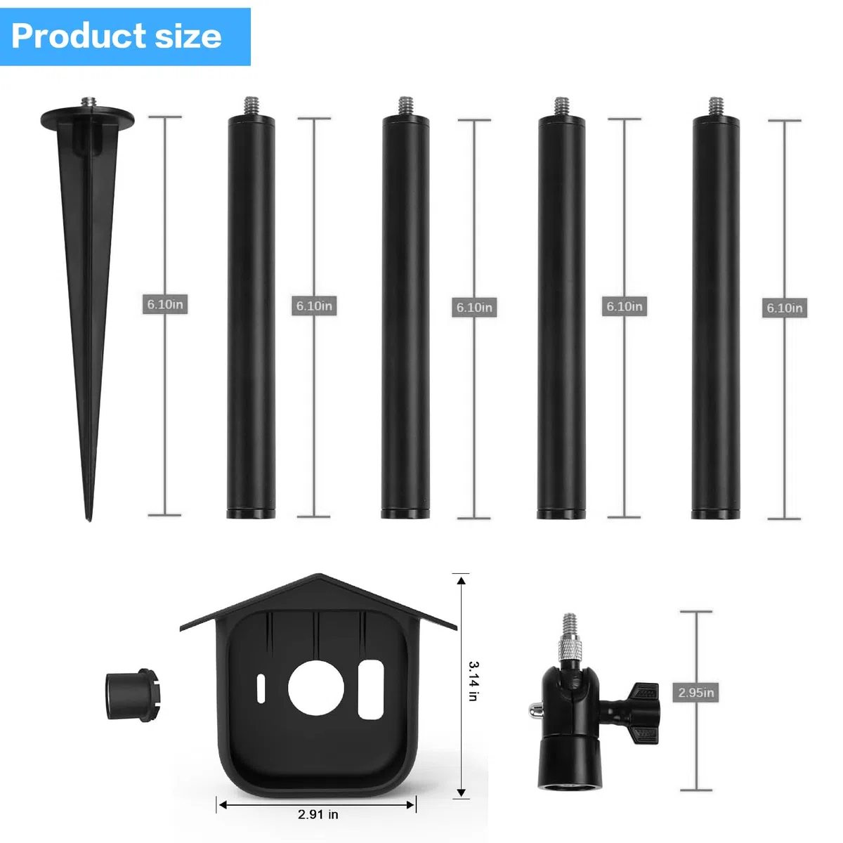 Picchetto per fotocamera lampeggiante Outdoor 4 Supporto per Blink Outdoor 4 Gen. Senza foratura, Spike Pole Mount con custodia protettiva Accessori per fotocamera Blink 4, Super robusto e stabile per