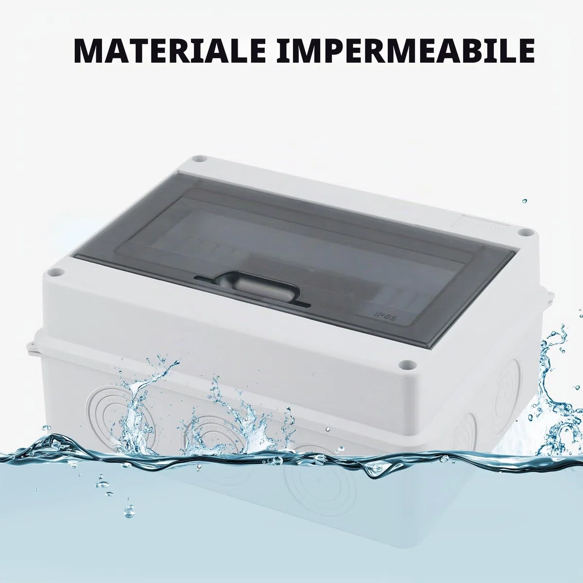 Nizirioo Scatola dei fusibili da parete, IP65, antipolvere: interruttore 63A, interruttore dell'aria 2x6A+10A+20A+32A, per giardino ed esterni