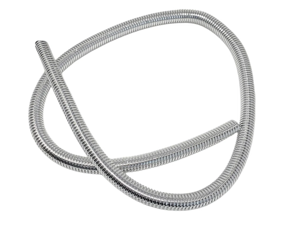 Avvolgicavo a Spirale Cromata Protettiva per Moto per Ordinare i Cavi e Tubi Personalizzati della Tua Moto Cruiser - Copertura Protettiva 11mm x 1m per la Gestione dei Cavi e Fili - Manicotto Diviso