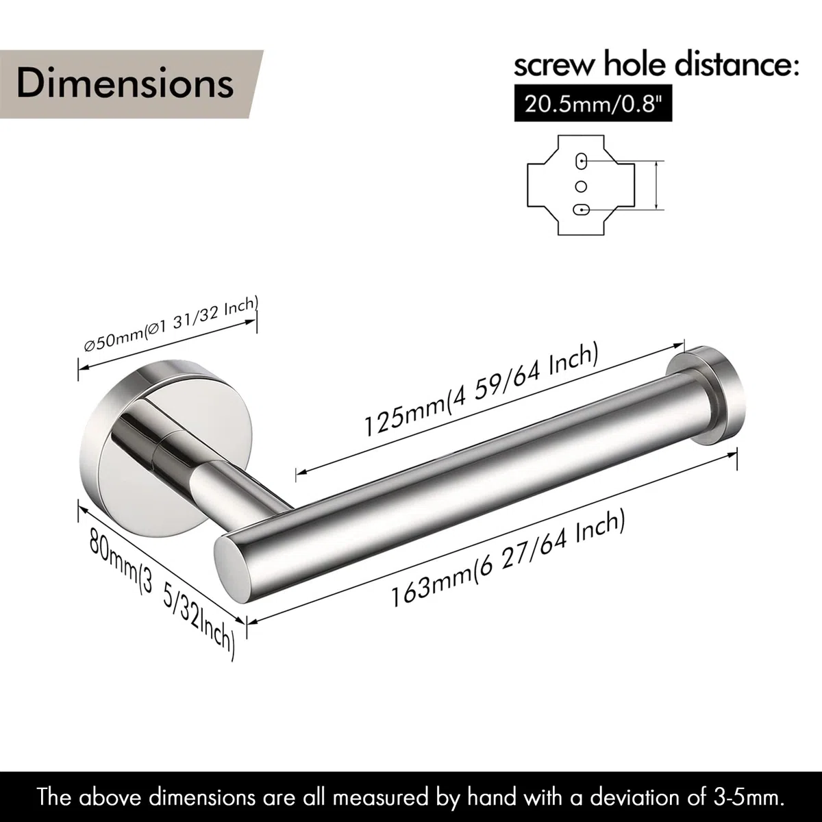 KES Porta Carta Igienica Bagno Portarotolo Acciaio Inox SUS304 Porta Rotolo Carta Igienica da Muro Parete Lucida, A2175S12