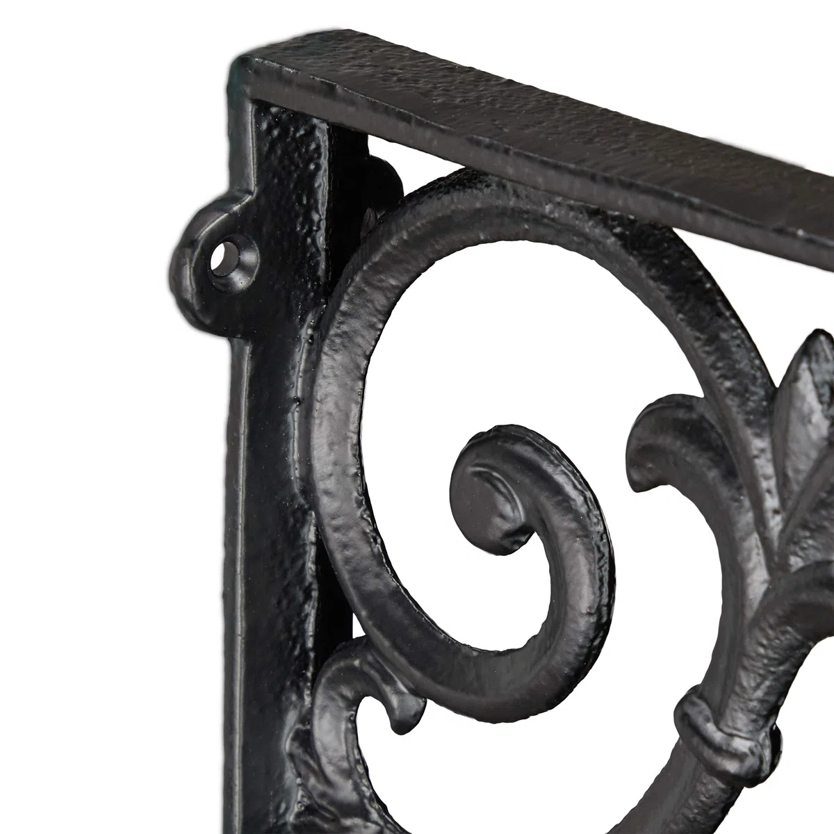 Relaxdays Staffe per Mensole, Set da 2 Supporti dal Design Barocco, Reggimensola Angolari per Scaffali, Vintage, Nero