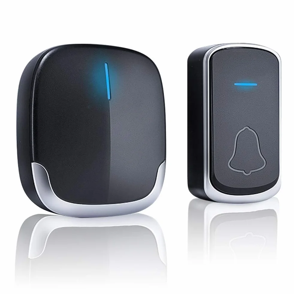 Campanello Senza Fili da Esterno, 300m Campanello Wireless 58 Melodie e 4 Livelli di Volume, Impermeabile IP44, Indicatore LED per Casa, Ufficio, Anziani