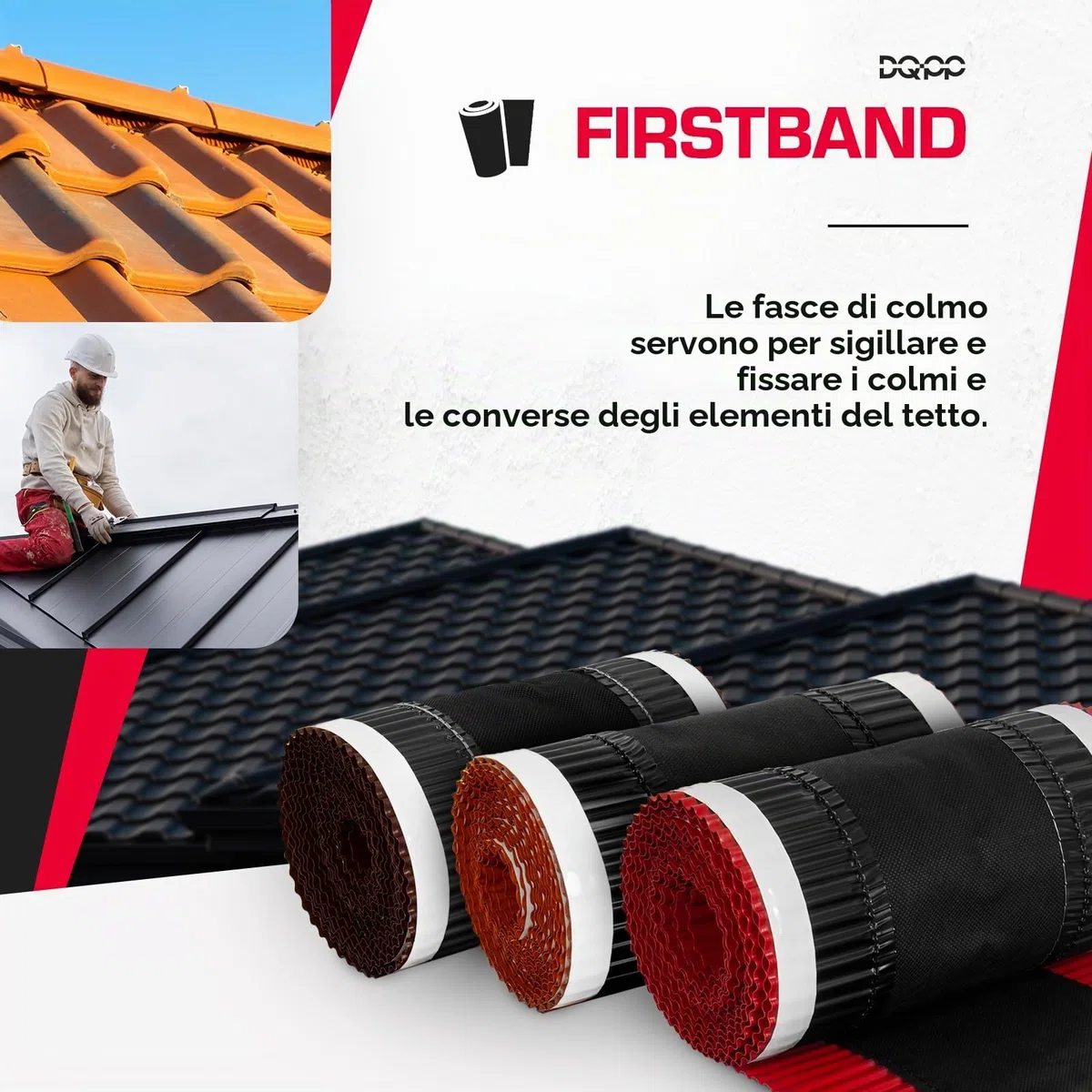 5m x 390mm Marrone rame sottocolmo ventilato RAL 8004