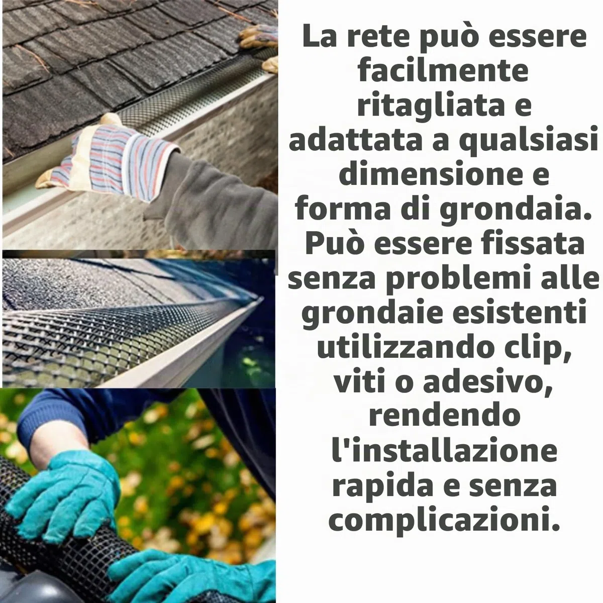 Rete di protezione per grondaie 12,7cm x 6m in alluminio, rete di protezione per grondaie resistente, protezioni per foglie delle grondaie per taglio fai-da-te, protezioni per grondaie dalla pioggia e
