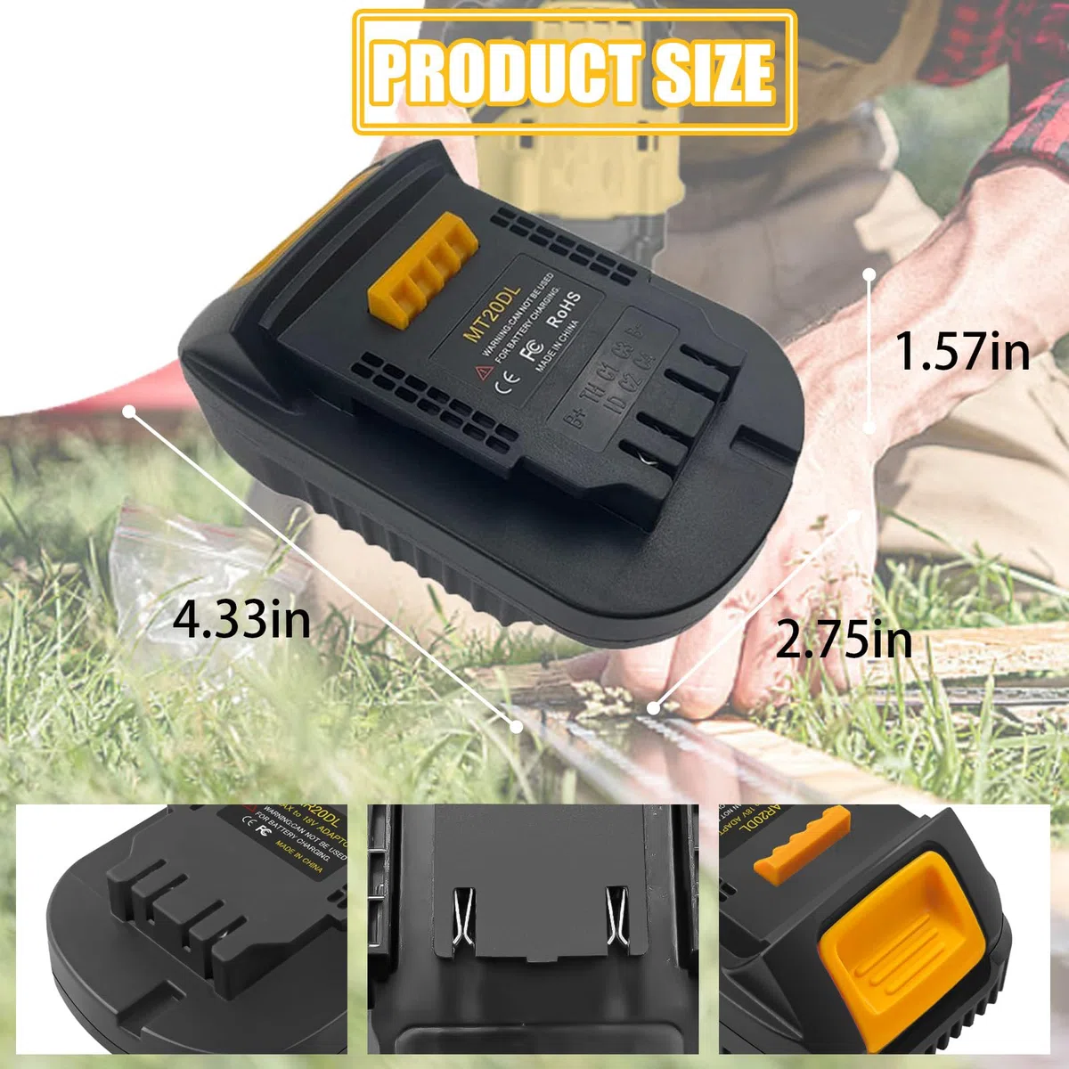 URUN MT20DL - Adattatore per batteria agli ioni di litio Makita 18 V per DeWalt 20 V, adatto per utensili elettrici DeWalt 18 V/20 V Max agli ioni di litio