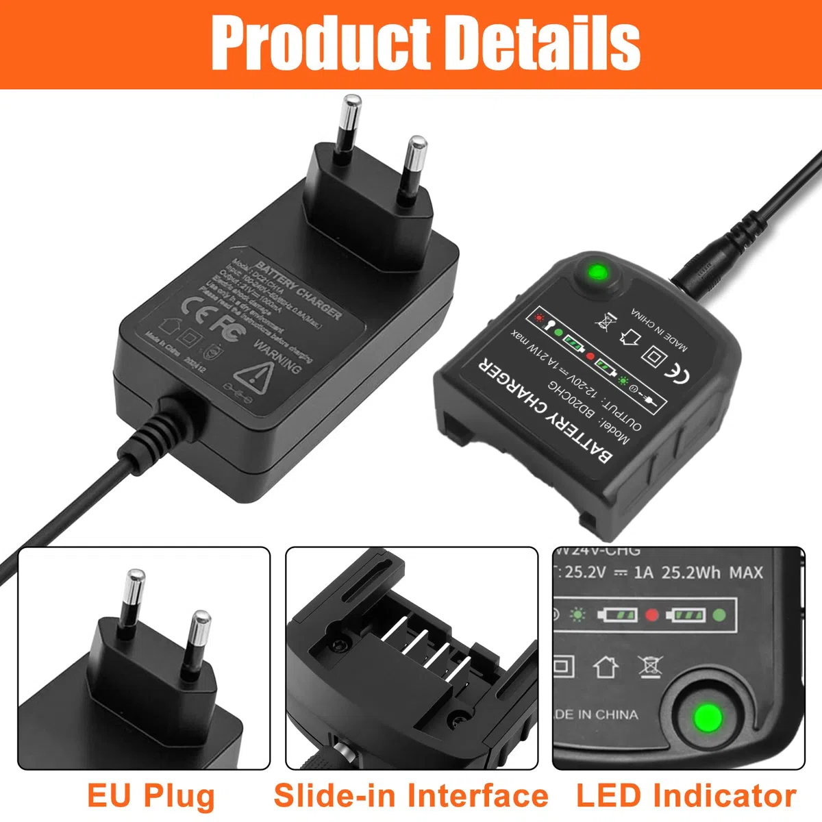 ENERGUP 18V/20V Caricatore di Ricambio per Black e Decker Batteria 18V BL2018 LBXR20 LBXR20B LBX4020 BL1518 BL4018