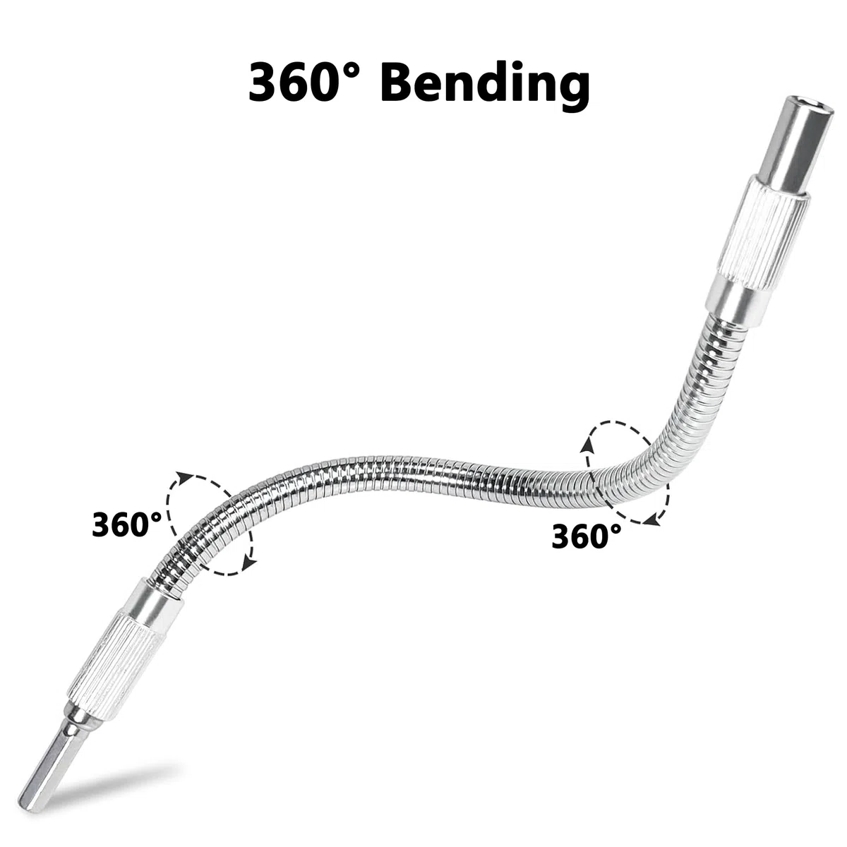 3 pezzi Prolunga Flessibile per Trapano e Avvitatore 150mm/200mm/300mm 1/4" Prolunga Trapano Flessibile Estensione flessibile del cacciavite,flessibile drill bit staffa per albero drilling rig