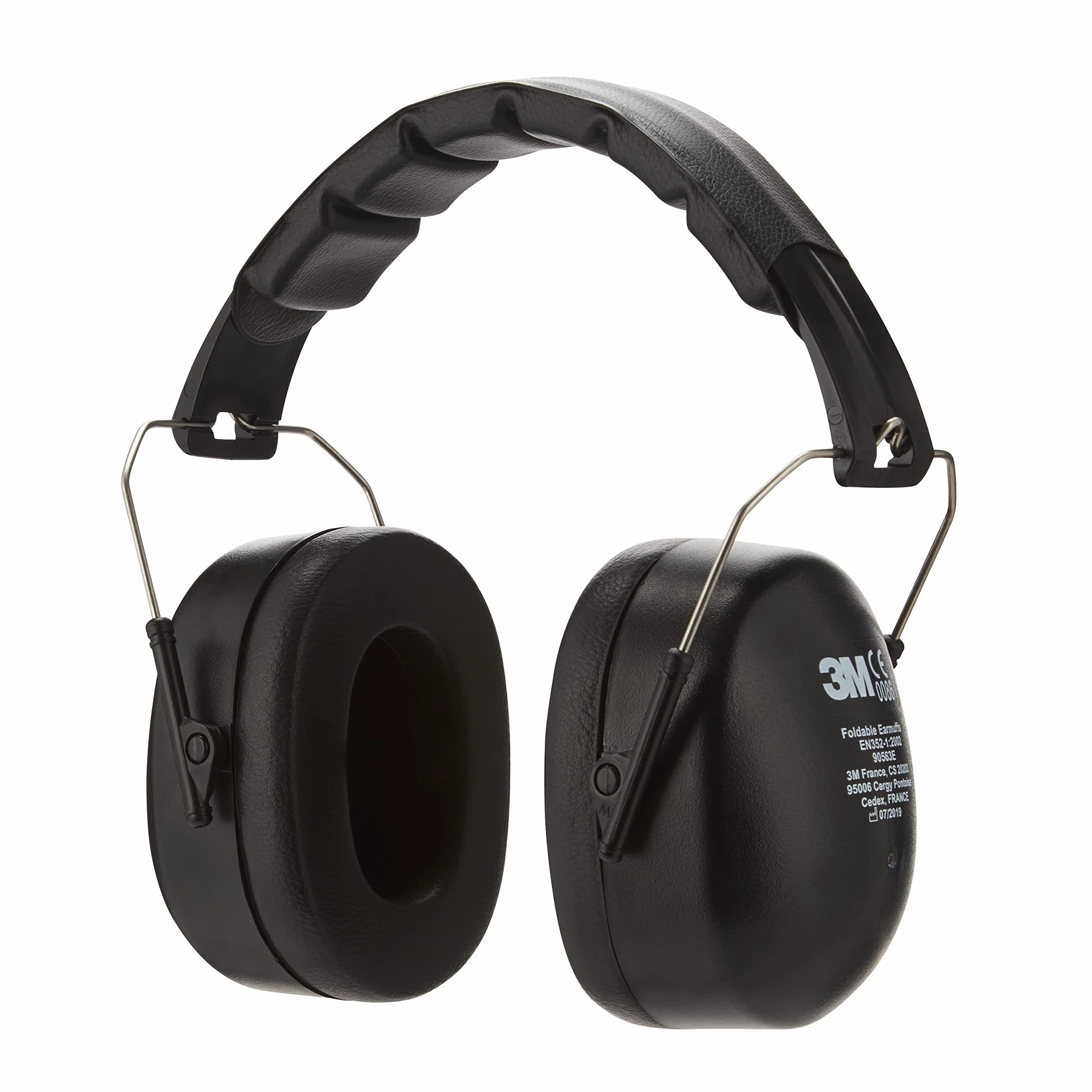 3M Cuffia antirumore pieghevole 90563E, protezione auricolare con cuscinetti morbidi per una vestibilità comoda, fascia regolabile, per livelli di rumore compresi tra 94 e 105 dB, nero