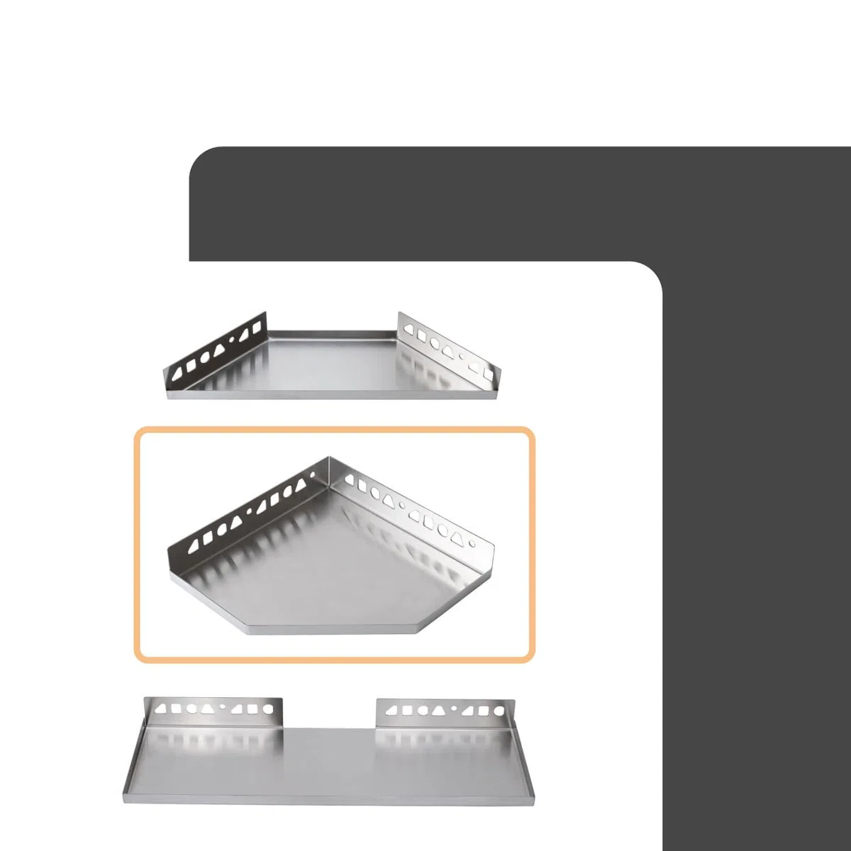 Piatto doccia piastrellabile 200mm x 200mm argento piatto doccia angolare per piastrelle, accessori bagno, acciaio inox resistente alla corrosione