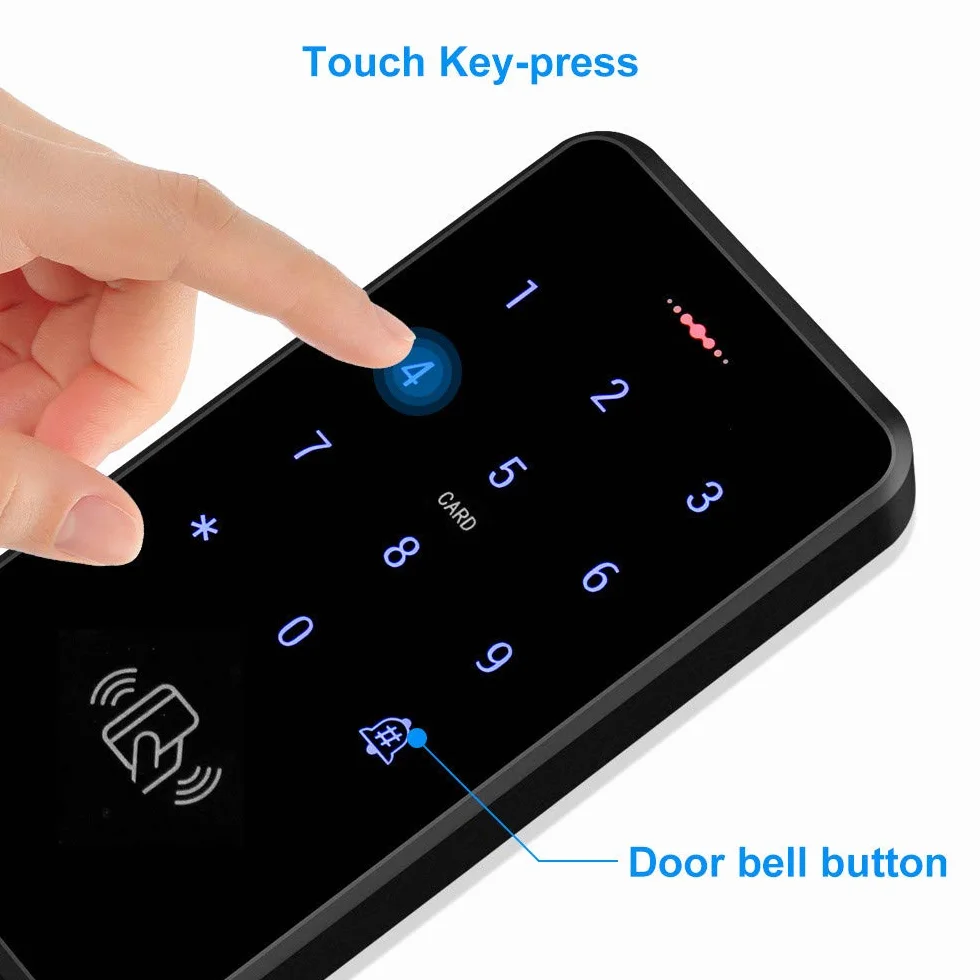 S20 Controller di Accesso Sistema di Controllo Accessi, Tastiera Retroilluminata RFID Apertura Porta Password IP68 Impermeabile Lettore di Schede 125 kHz con 10 Portachiavi EM4100