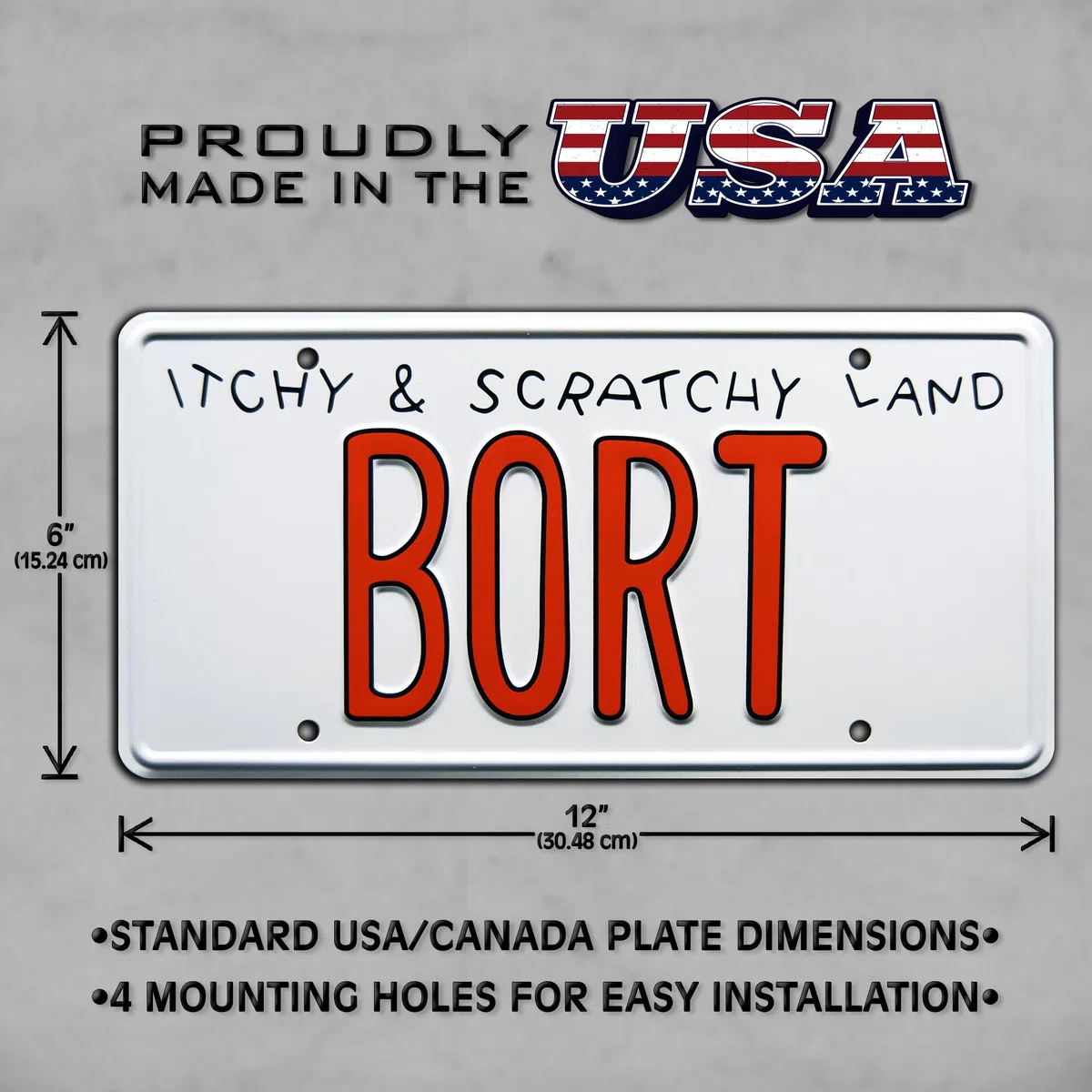 The Simpsons | BORT | Metal Stamped License Plate