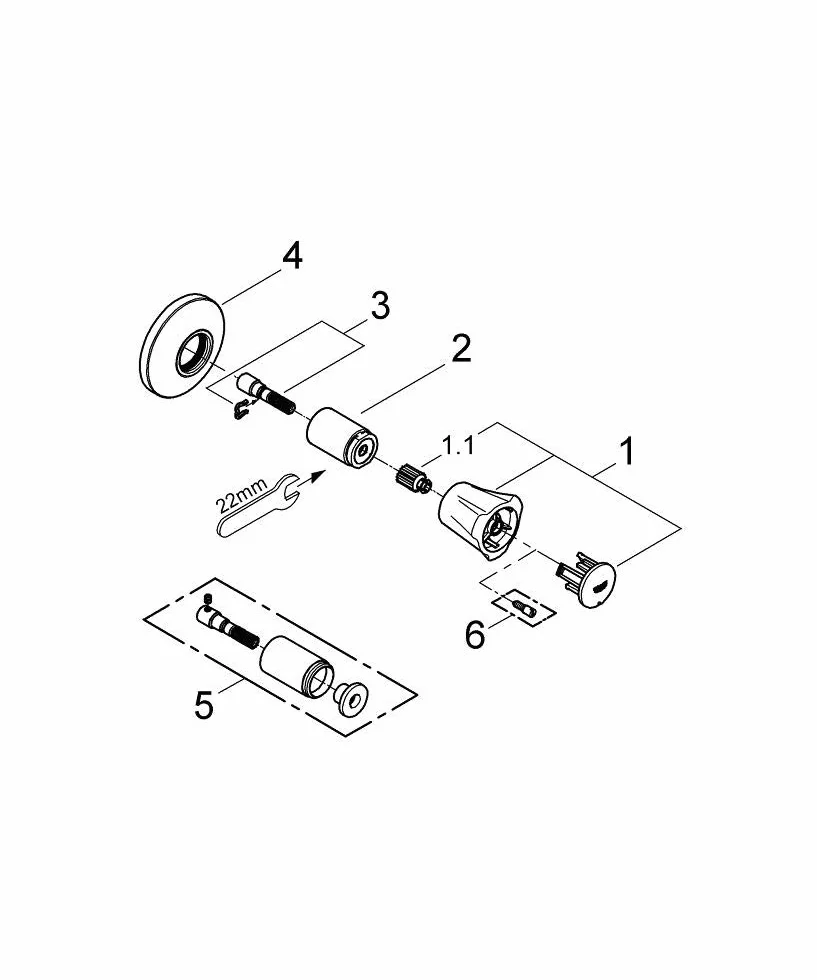 GROHE 19855001 Adria Parte Esterna, Cromo