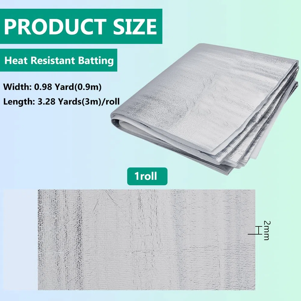 BENECREAT Imbottitura Resistente Al Calore Da 3 m, Fodera Termica In Tessuto Riflettente Larghezza 90cm per presine, Sottobicchieri, Copri-ciotole e Borsa Termica da Asporto