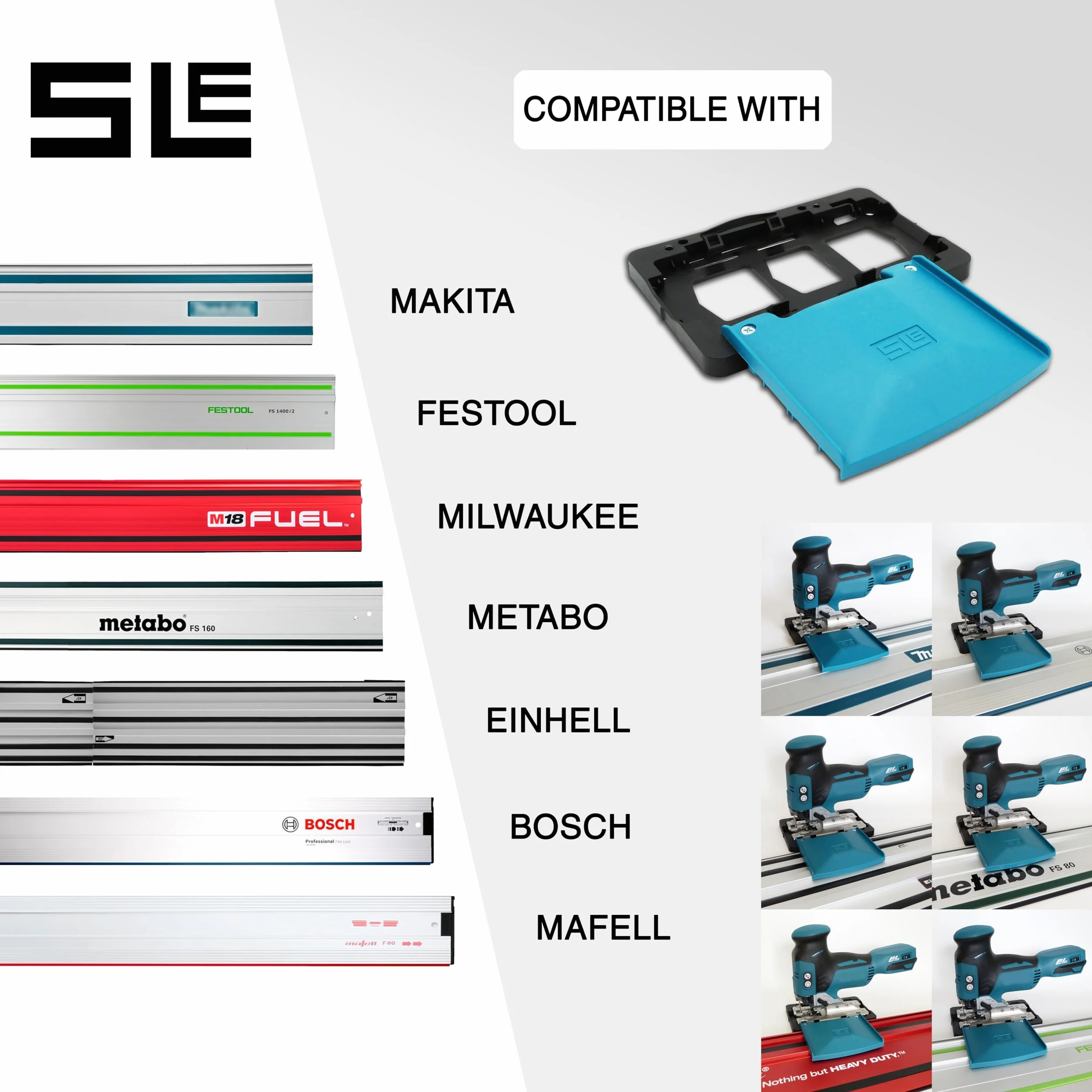 SLE Engineering SLE - Adattatore professionale per seghe alternative Makita per Makita/Festool/Bosch/Mafell/Einhell/Milwaukee/Metabo