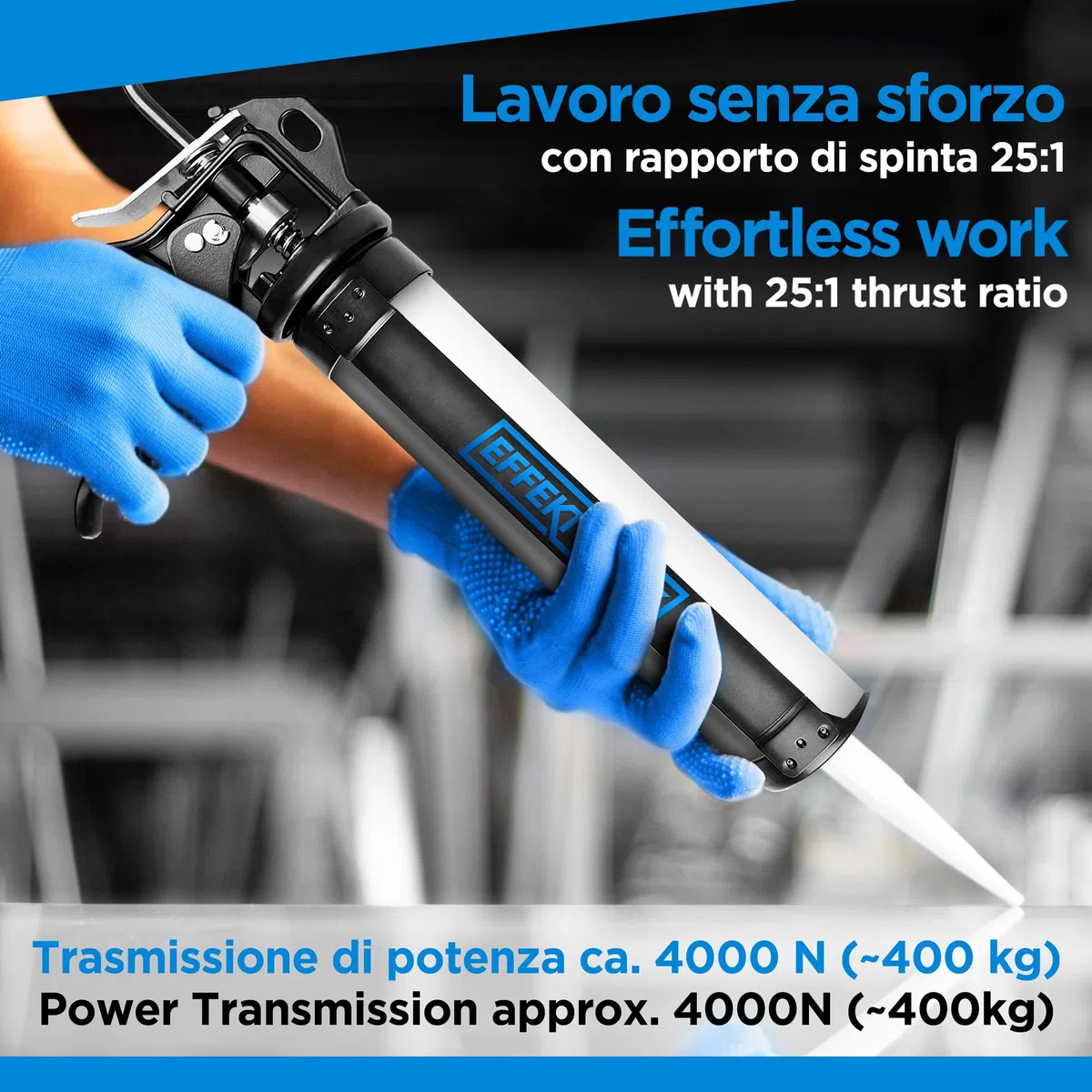 Pistola per sigillante per cartucce di silicone da 150-310 ml, Pistola per sigillante per carichi pesanti con rapporto di spinta 25:1, Perfetta per riempire le crepe delle finestre