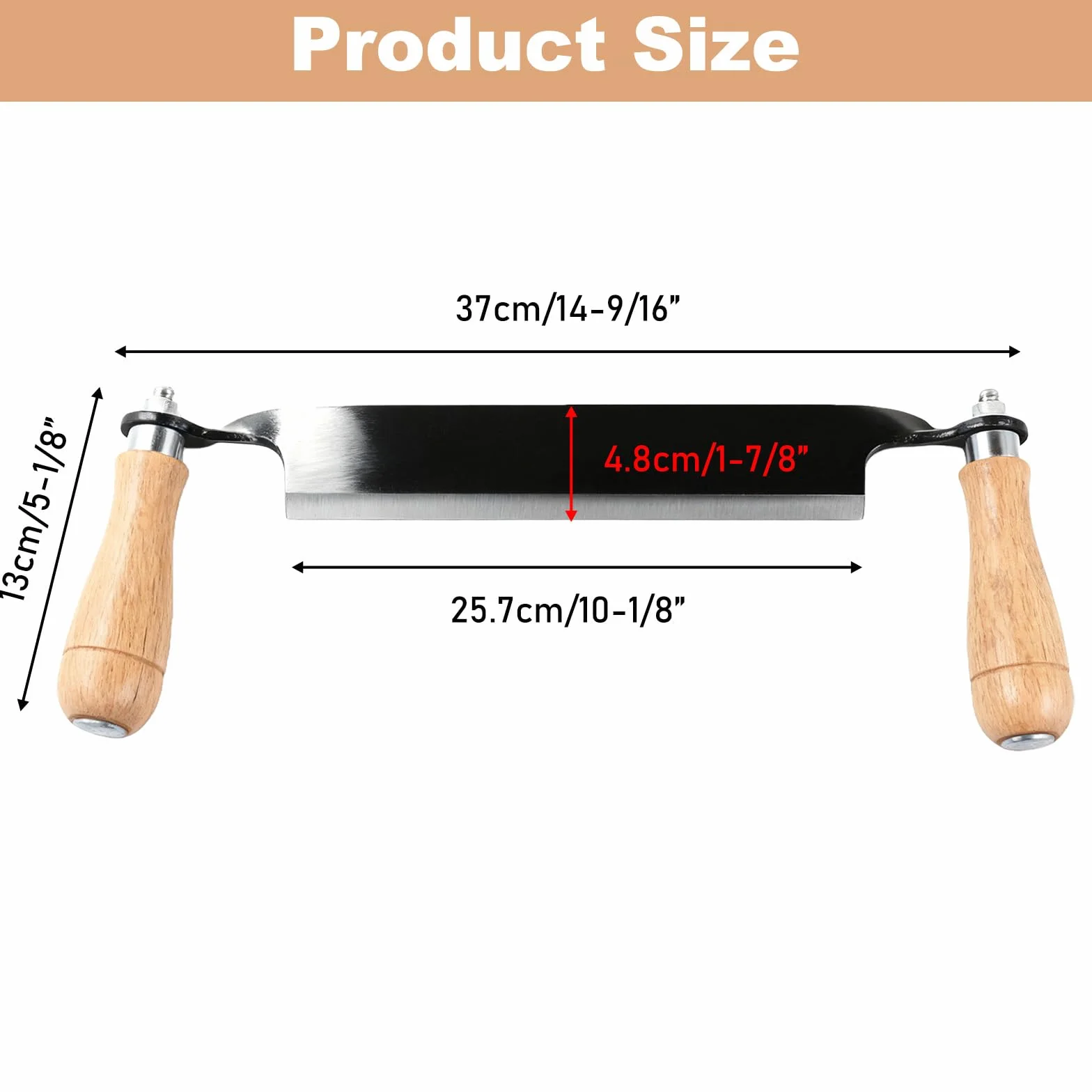 GBKDQQ Coltello da traino per legno: 8 pollici Multifunzionale coltello con manici in legno, coltello da traino, ferro per la lavorazione del tronco d'albero, spelucchino per la lavorazione del legno