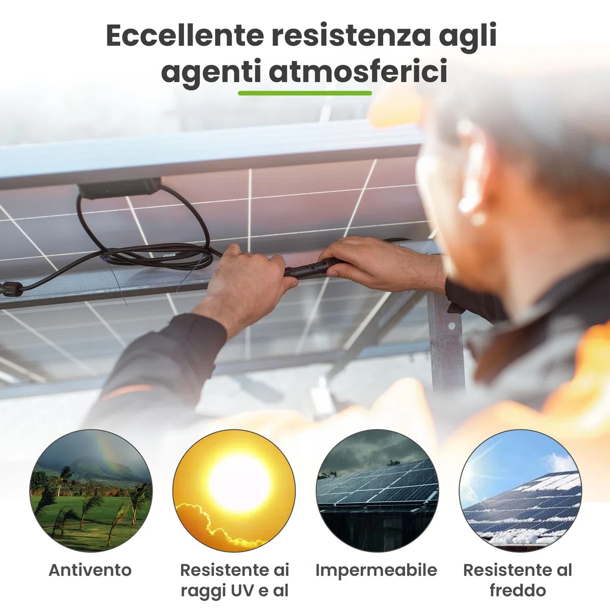 Offgridtec Cavo solare H1Z2Z2-K 6mm², cavo in rame unipolare per impianti fotovoltaici, resistente ai raggi UV e agli agenti atmosferici, privo di alogeni, conforme a IEC 60228 EN 50618 (10m, nero)