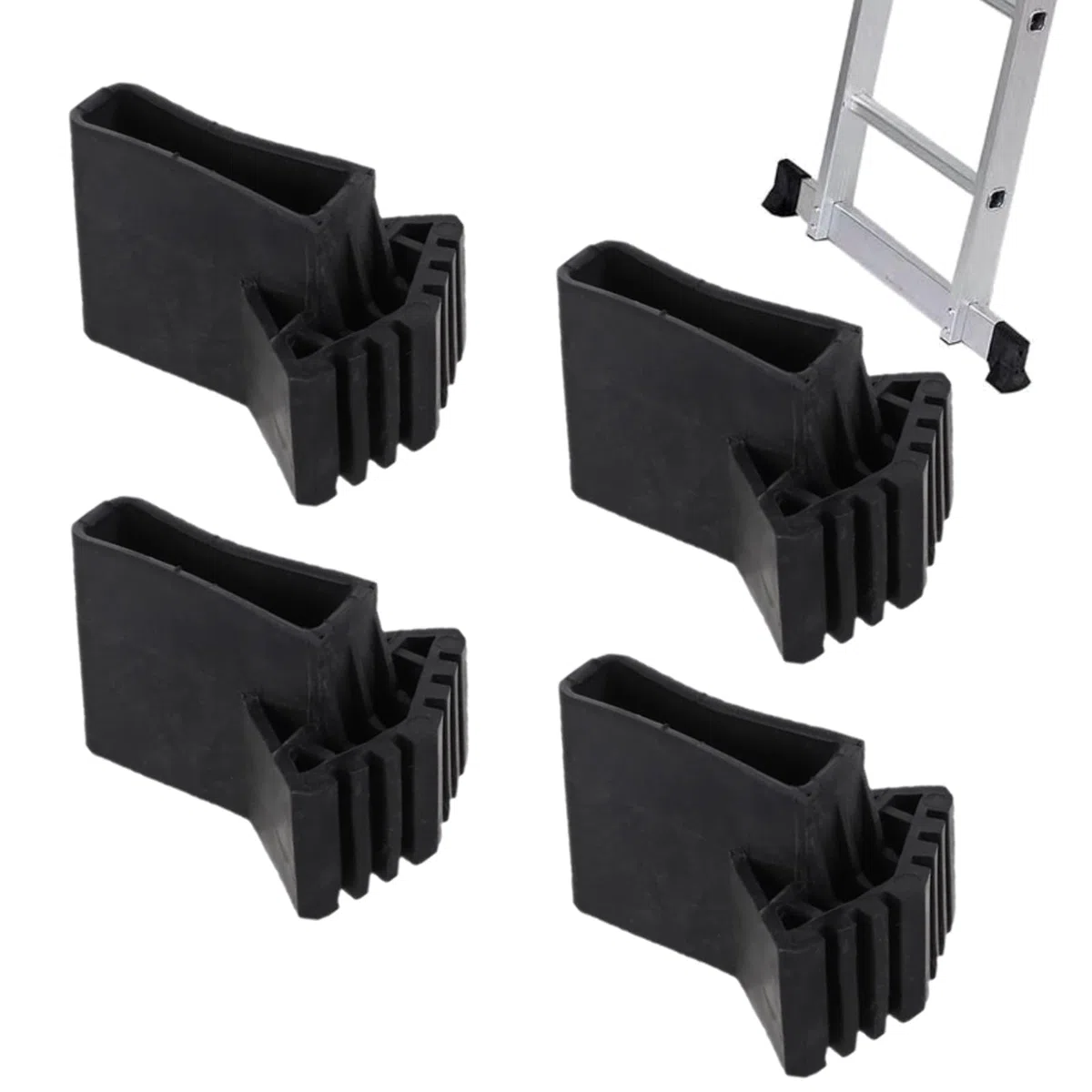 4 coperture per piedini per scale, stabilizzatore in gomma antiscivolo per scale a gradini, accessorio universale per scala pieghevole