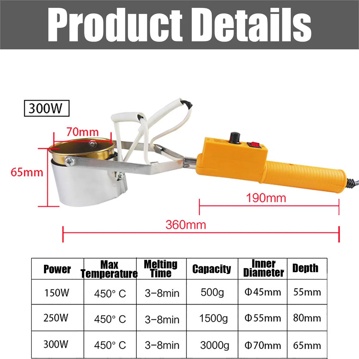 Melting Pot di Piombo Manuale, 150W-300 W Solder Elettrico Stagno In Peltro di Melting Pot, Melting Pot di Melting di Piombo, per Pescare Stampi C(3000g)