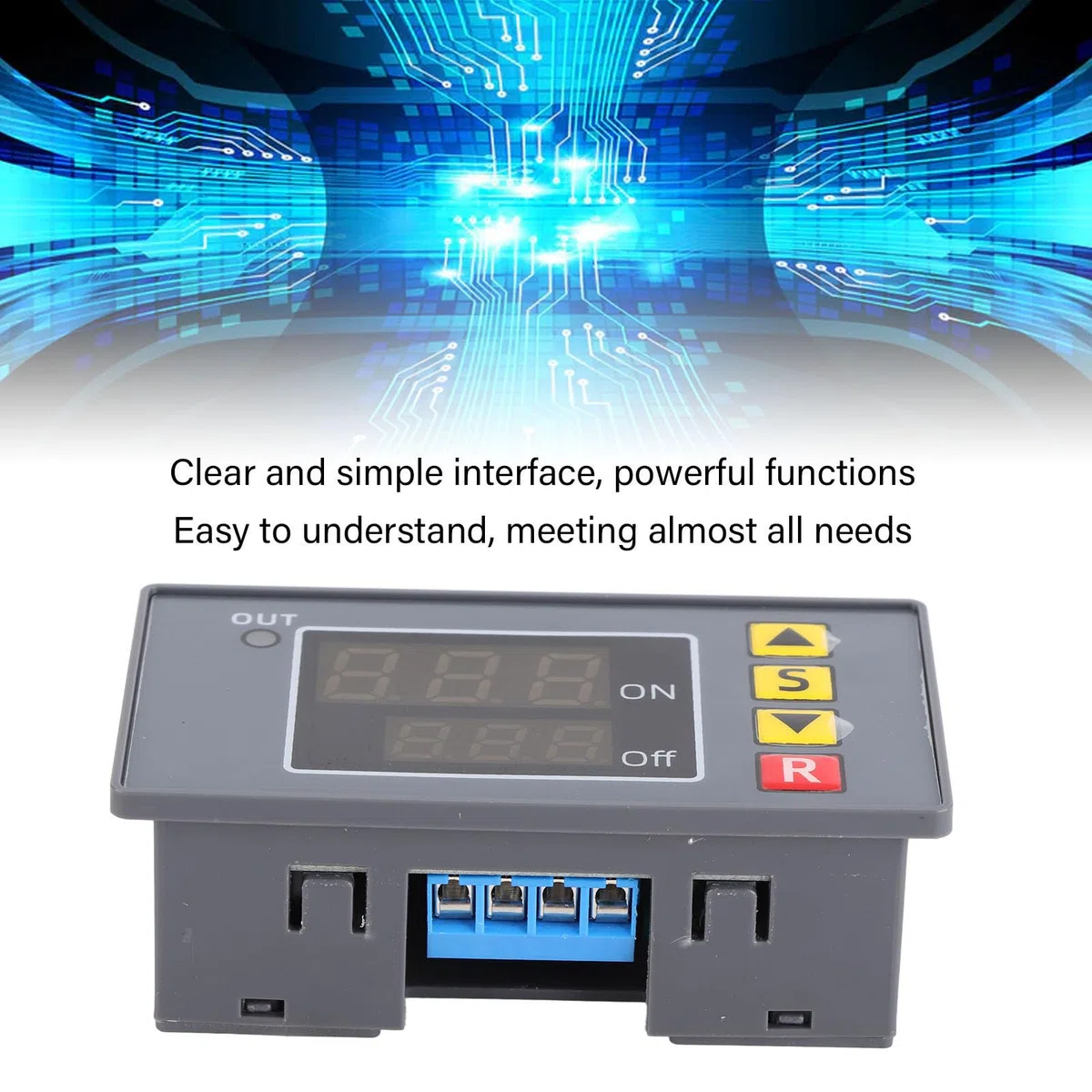 Temporizzatore Digitale Programmabile | Controllo ON/OFF 1500W | Display LCD con Ritardo Regolabile Per Domotica/Industria 3 Modalità Temporali (s/min/h)