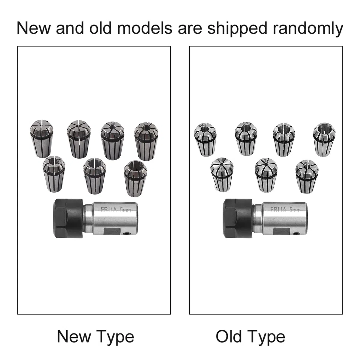 7 PZ ER11 1-7mm Spring Collets Set ER11 5mm Motor Shaft Holder Extension Rod Fresatura Tornio Strumento per CNC Engraving Machine