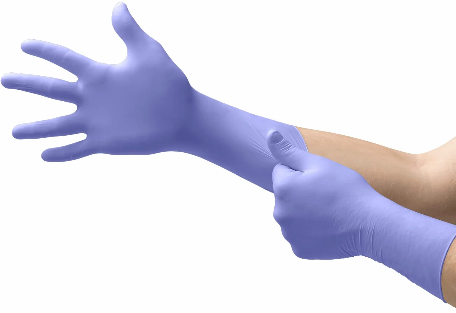 Ansell Microflex 93-853 Guanti Monouso in Nitrile, per Applicazioni di Pulizia, Industriali e Sanitarie, Viola, Taglia M (50 unità)