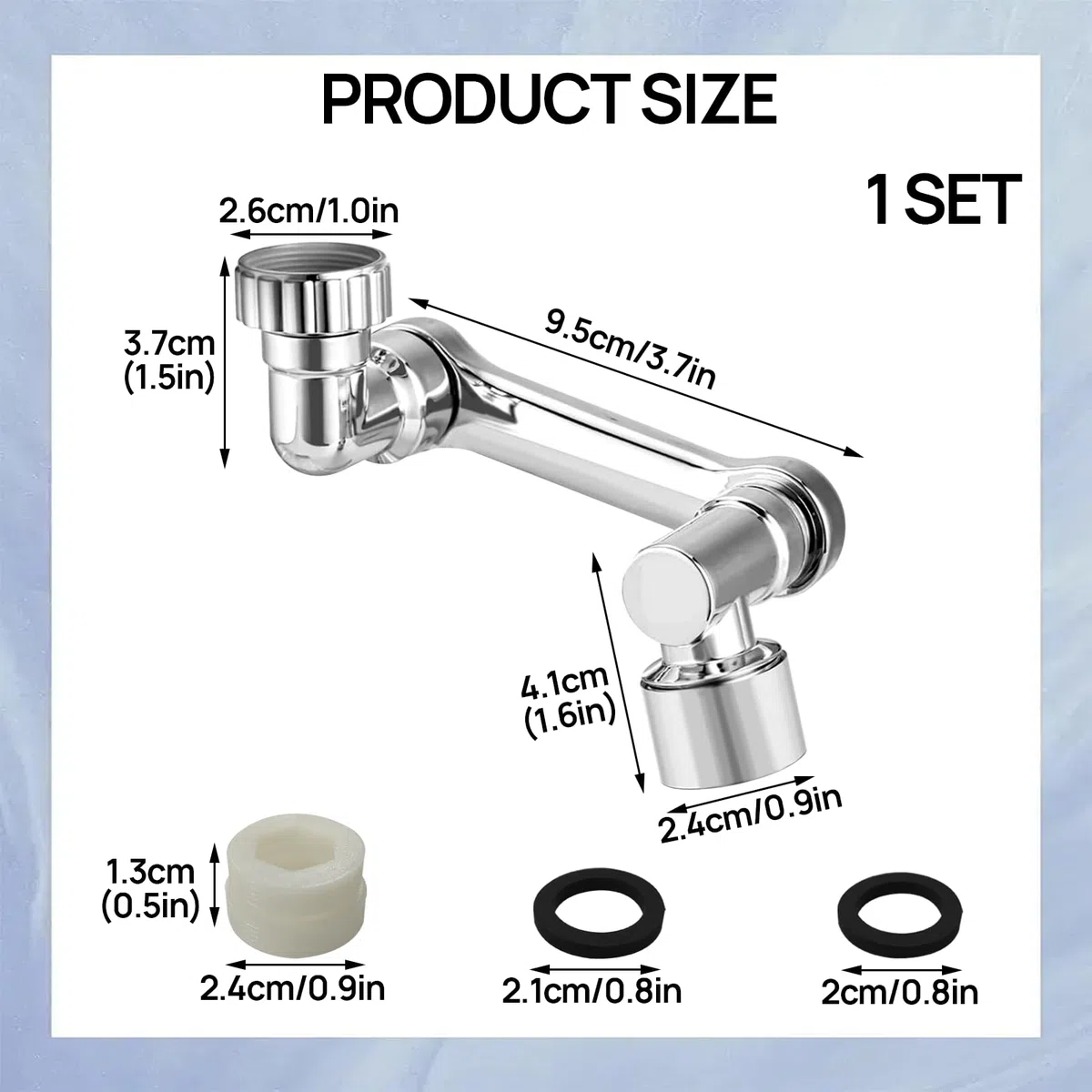 Adattatore per rubinetto di estensione, 1080 gradi, rubinetto di prolunga multifunzione, con adattatore per bagno e cucina