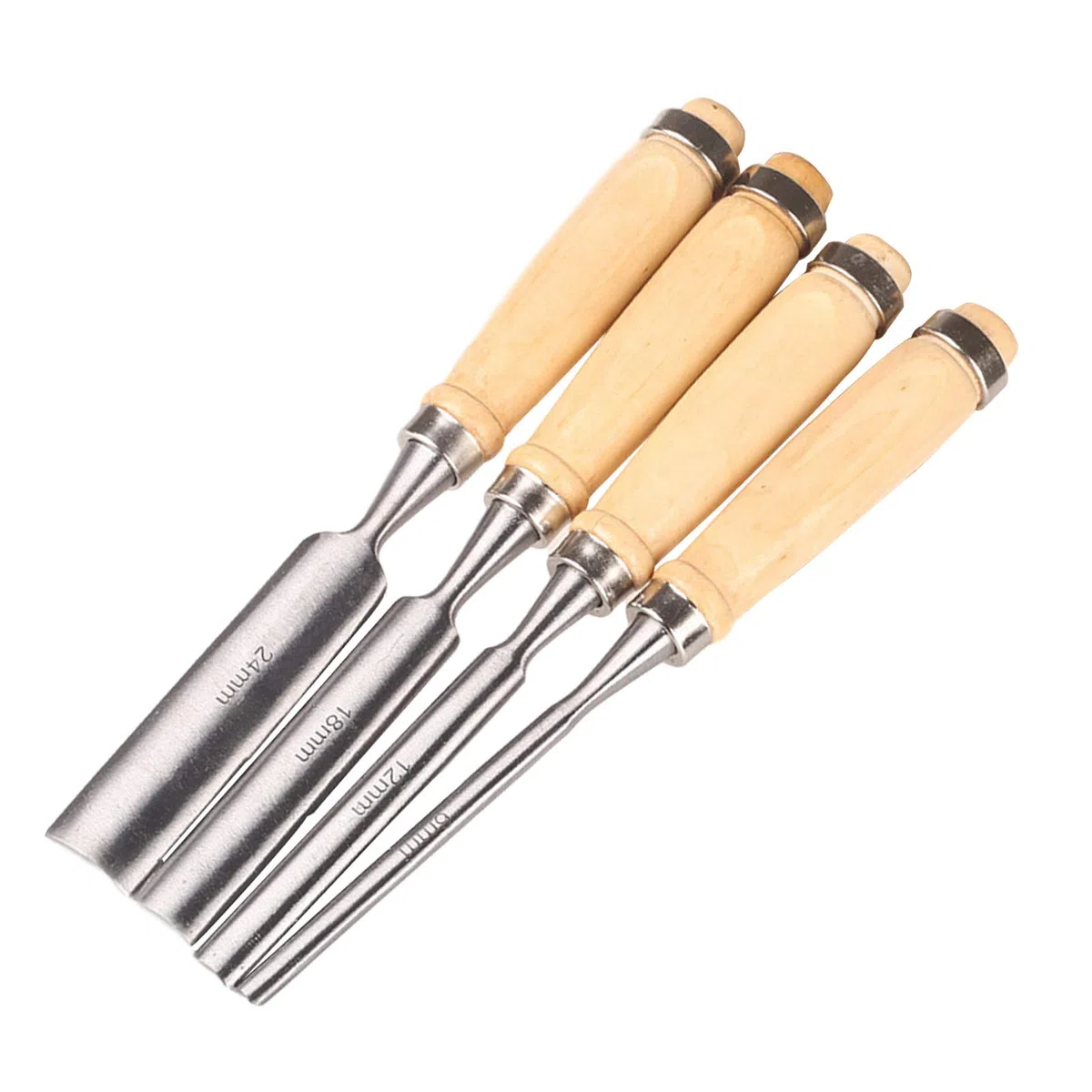 Set di sgorbie da 4 pezzi, scalpello affilato per legno, strumento per carpenteria in legno per falegnami principianti e professionisti