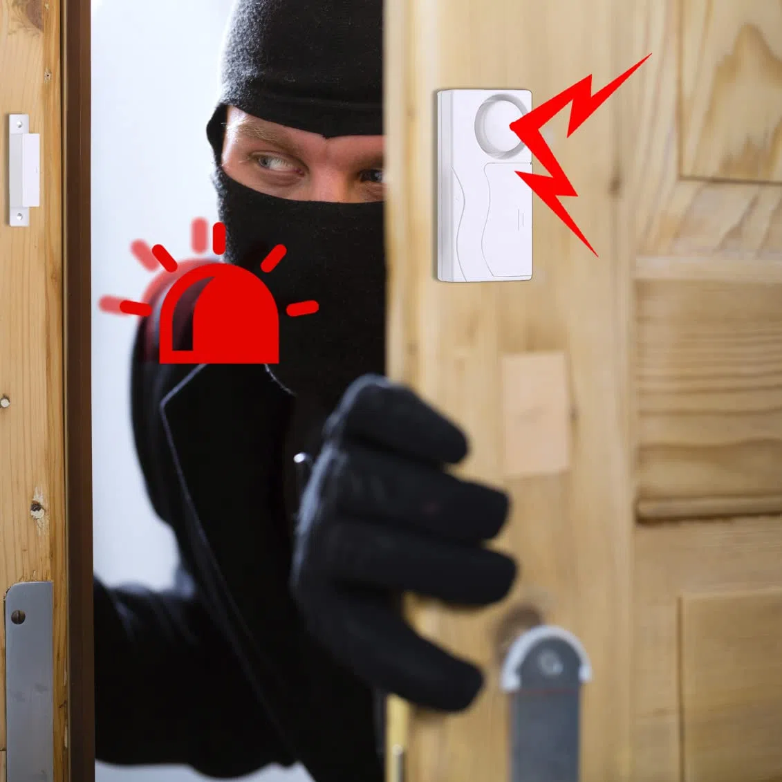 Allarme Porta Con Telecomando 2 Pezzi, Allarme Antifurto Sensore Magnetico Per Finestra Di Sicurezza Domestica Senza Fili Per La Sicurezza Dell'appartamento Del Garage Di Casa