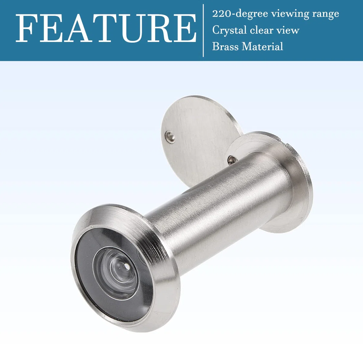 QUARKZMAN 66,5mm Spettatore Spioncino x 1pz Ottone Spazzolato Satinato Cromo per Sicurezza Porta, [Tono argento]