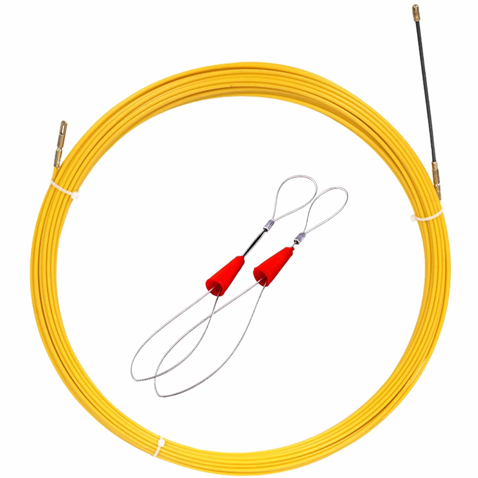 Sonda Passacavi,Sonda Elettricista,Tiracavi diametro 4mm,estrattore per cavi in fibra di vetro,Cable Puller,Fish Tape,Estrattore Cavi Per Cavi Elettricista(20M, giallo)
