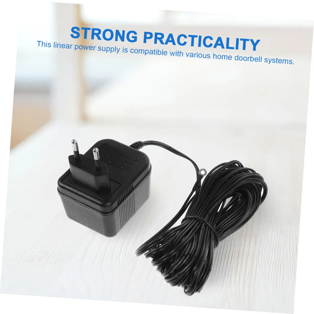 NUOBESTY Trasformatore Certificazione Europea 24v500mah per e Cavo Blink Campanello Design Elegante 5/8 Metri in Plastico Nero, Compatibile Uso Domestico