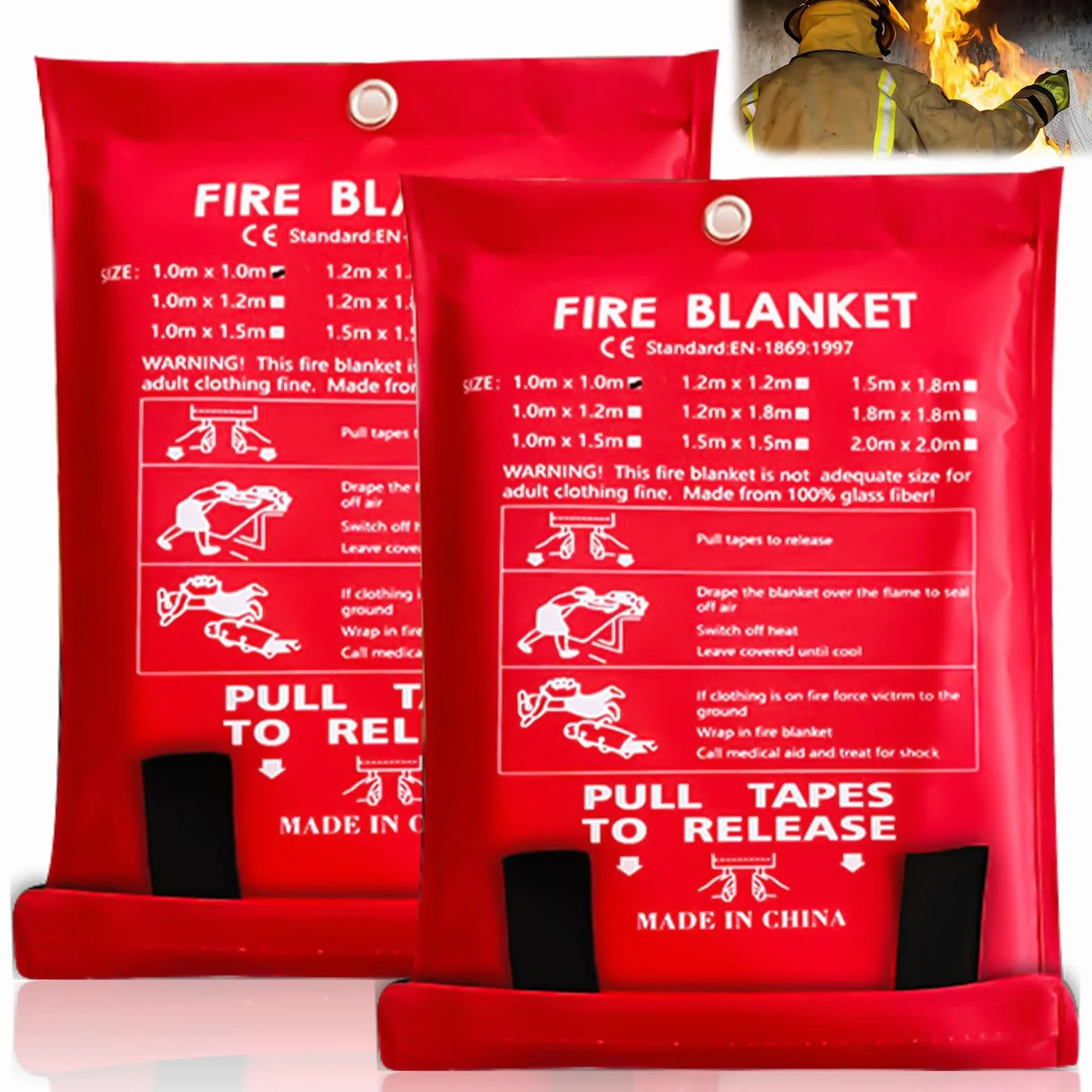 2 coperte antincendio, 120 x 120 cm, coperta antincendio in fibra di vetro, coperta antincendio per design di sicurezza accidentale per cucina, camino, barbecue, auto, campeggio, casa, roulotte