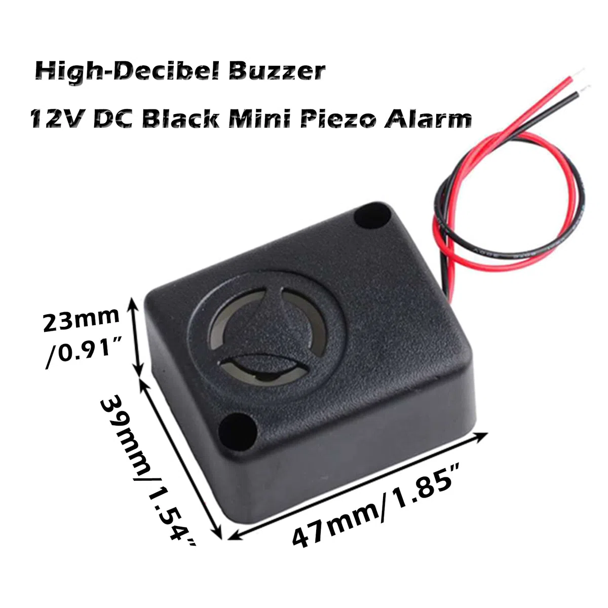 Mini sirena di allarme piezoelettrica da 12 V CC, 5 pezzi, 110 dB, antifurto, allarme ad alta decibel, per auto + 5 connettori a clip per batteria