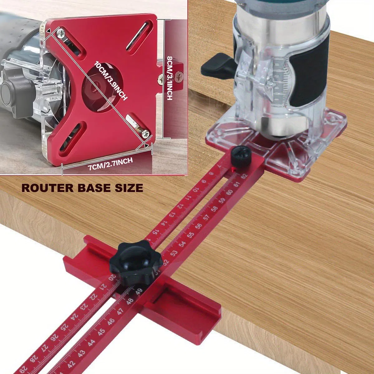 4 in 1 Router per Incisione Scanalature Staffa, Router per Taglio Circolare, Guida Multifunzionale per Router per Armadietti per Taglio Cerchi e Incisione Scanalature
