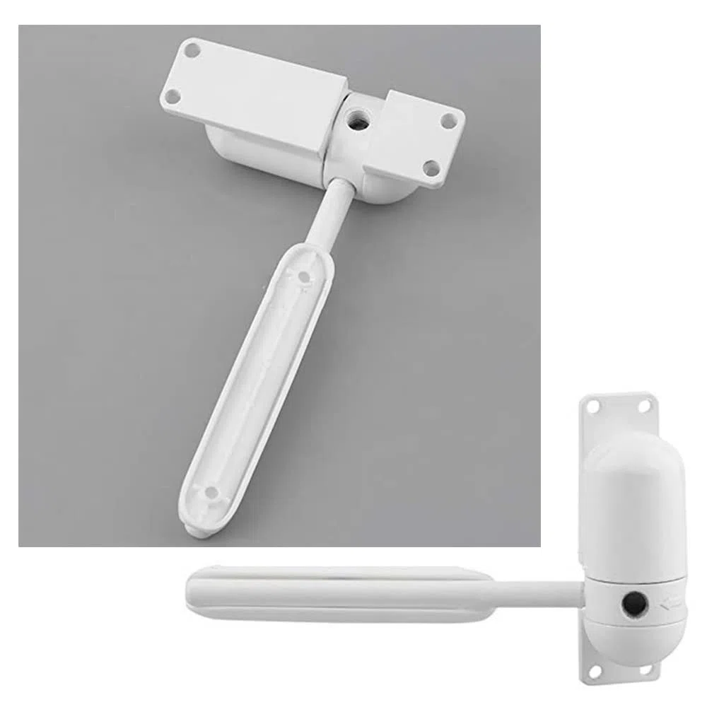 Chiudiporta a molla, chiudiporta automatico a molla per porte interne, chiusura automatica della porta con asta di regolazione e viti per peso della porta 10-60kg (bianco)