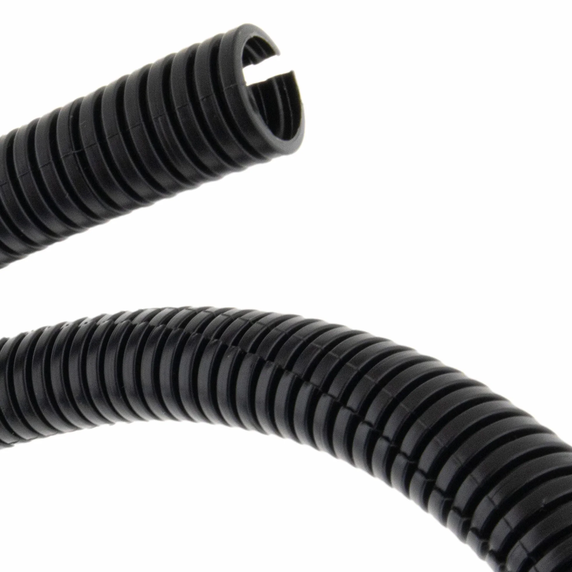 Seki Tubo corrugato flessibile interno 7,0 mm 5 metri con fessura aperta protezione per martore tubo vuoto protezione cavo cavo – nero