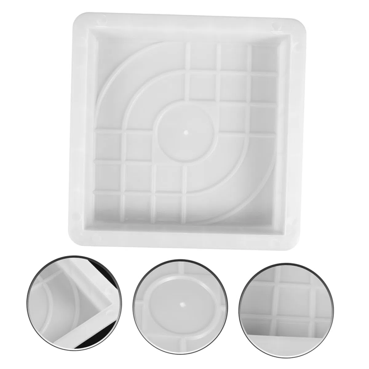 SUPVOX Stampo per Pavimento Esterno in Plastica Bianco 2 Pezzi per Mattoni e Vialetti, Facile da Pulire, per Fai da Te e Percorsi in Giardino
