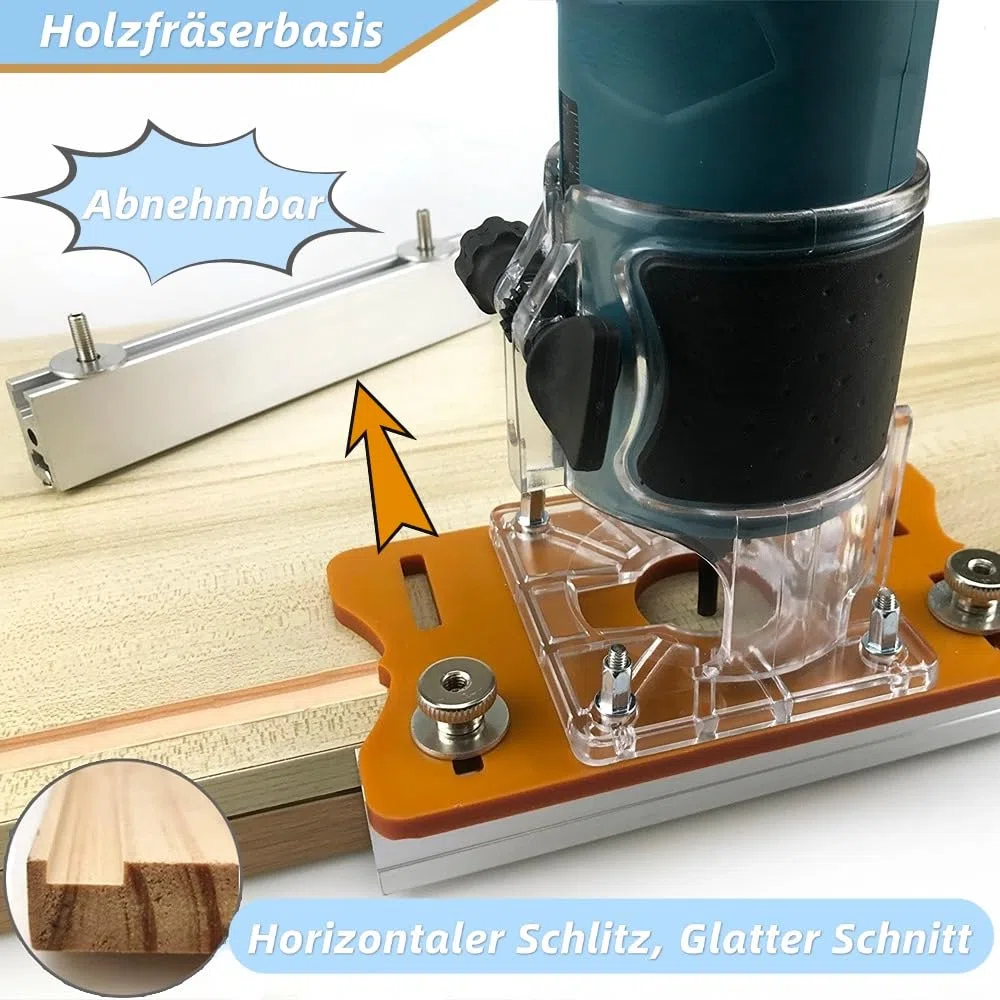 Piastra di base per fresa superiore, 2 in 1, per fresa per legno, con base per router in legno, supporto per fresa 64 a 65 mm