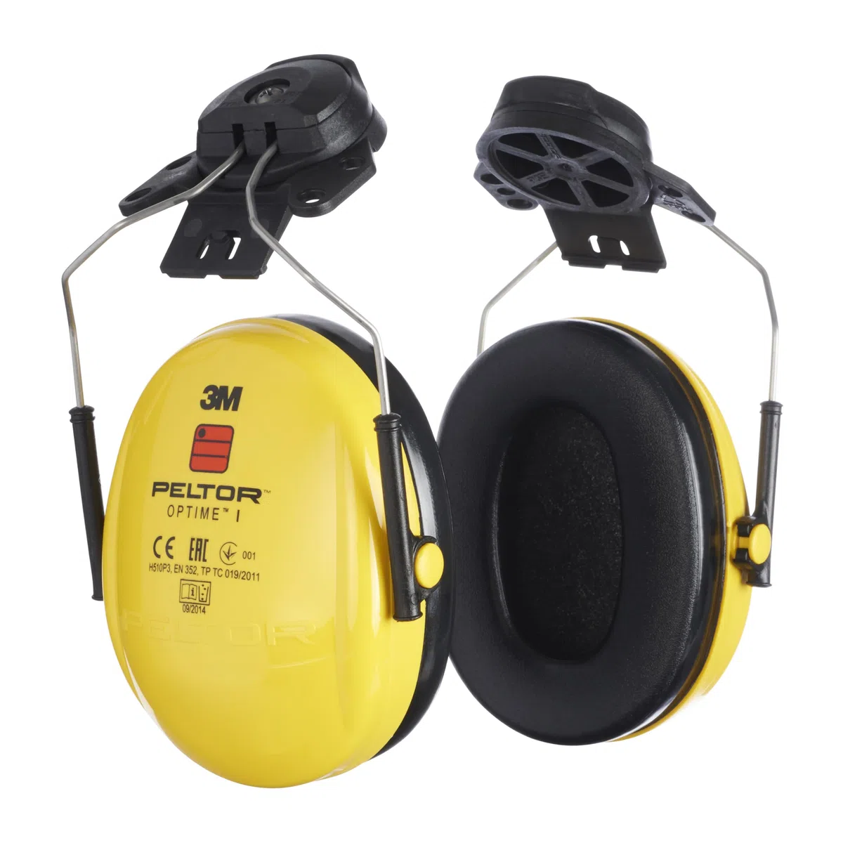 3M H510P3E-405-GU Cuffie Protettive con Attacco per Elmetto, 26 dB, Giallo