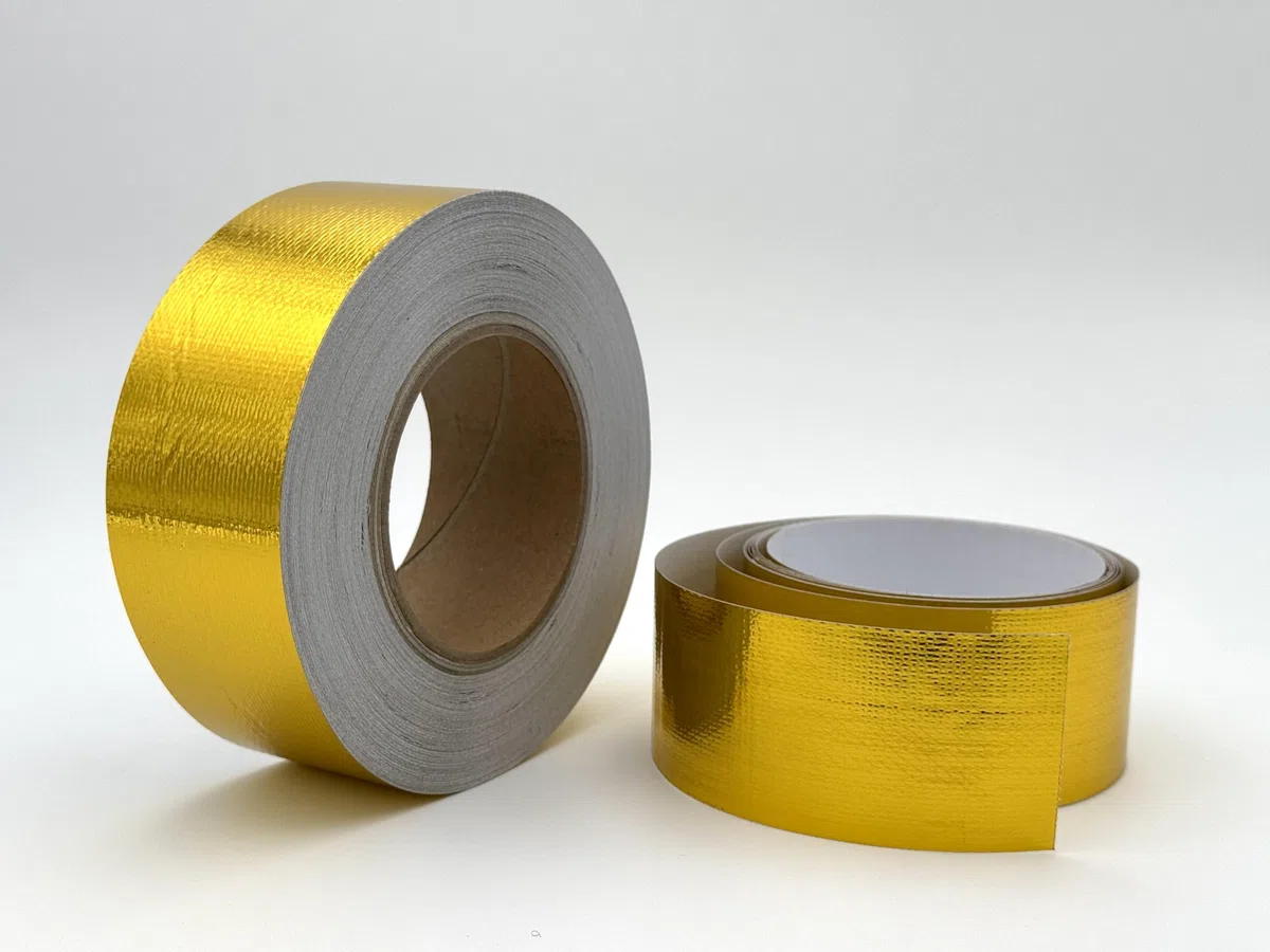Scudo Termico Adesivo 50mm, Termo riflettente, isolamento condotti aspirazione auto da corsa (50 Metri)