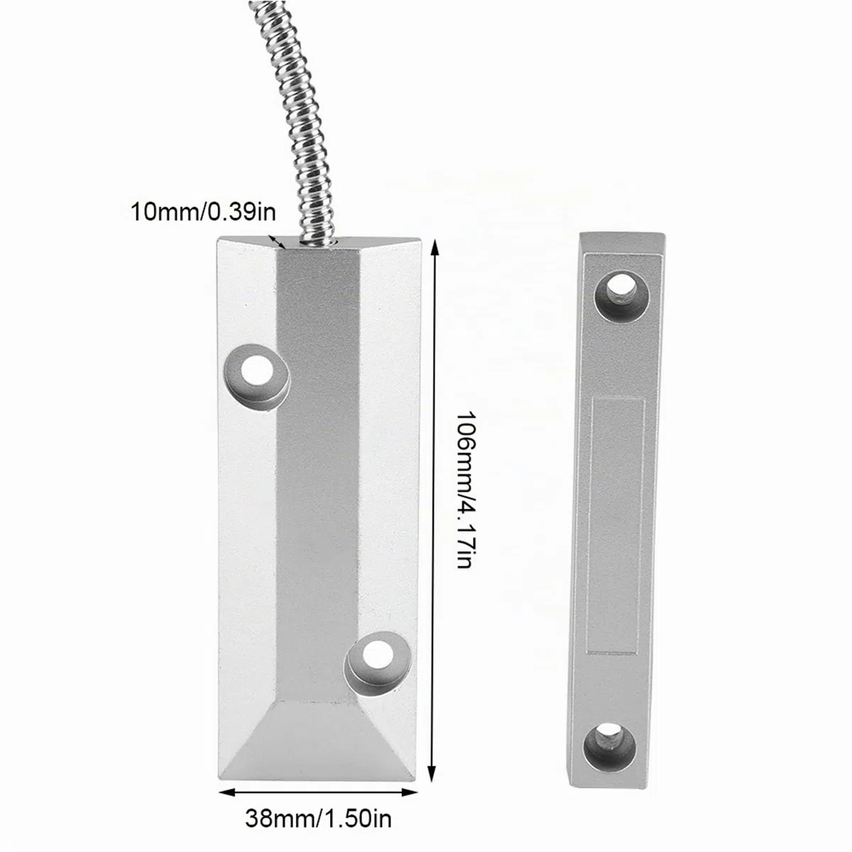 Kit di Sicurezza per Garage Domestico con sensore di Magnetico per Porte e finestre in Metallo cablato