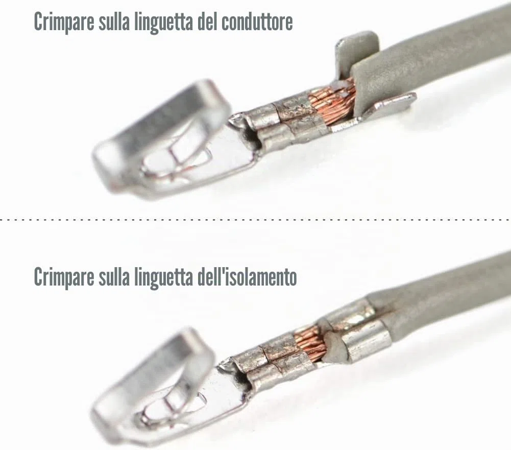 iCrimp IWS-2820M Mini strumenti di crimpatura a barile aperto per micro cavi 0,08-0,5 mm². Compatibili con terminali e connettori JAM, Molex, Tyco e JST