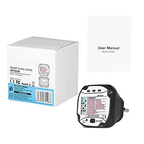 Bside AST01 Rilevatore di Tester per Presa Elettrica Automatica Professionale (220v Eu Plug)