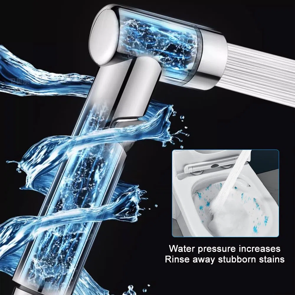 Mocrop Kit doccia bidet 1/2 uscita doppia valvola acciaio inox pulizia bagno, animali, terrazza, cucina