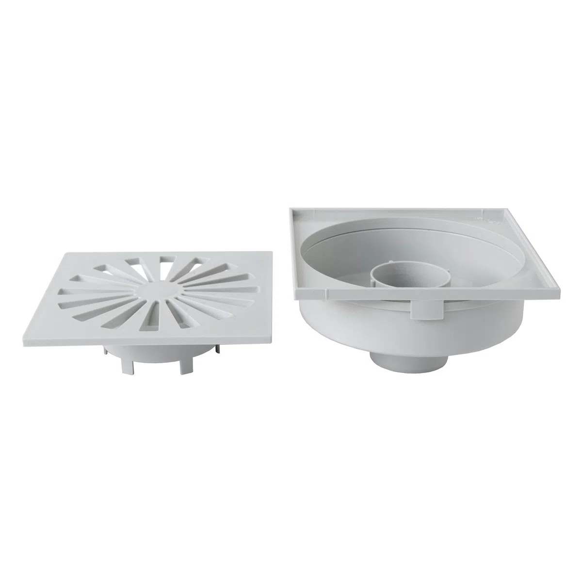 First Plast CHABSV1540G Chiusino Sifonato in ABS, Grigio, 150 x 150 mm