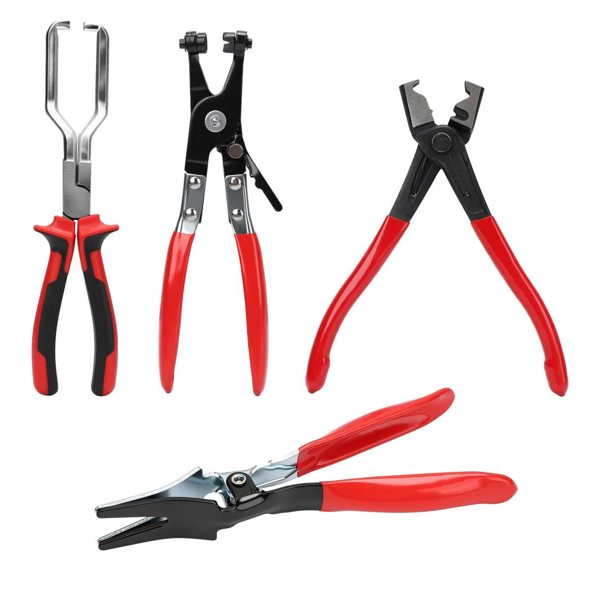 Set di 4 pinze per tubi flessibili, pinze per fascette stringitubo, pinze per tubo radiatore, pinze per auto