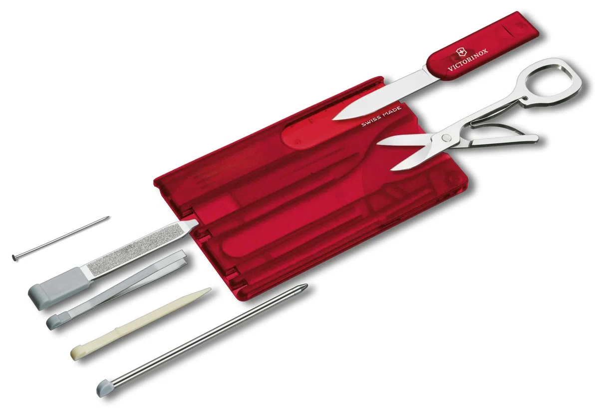 Victorinox Swiss Card, Swiss Made Pocket Tool, Credit Card Size, 10 Functions, Pen, Scissors