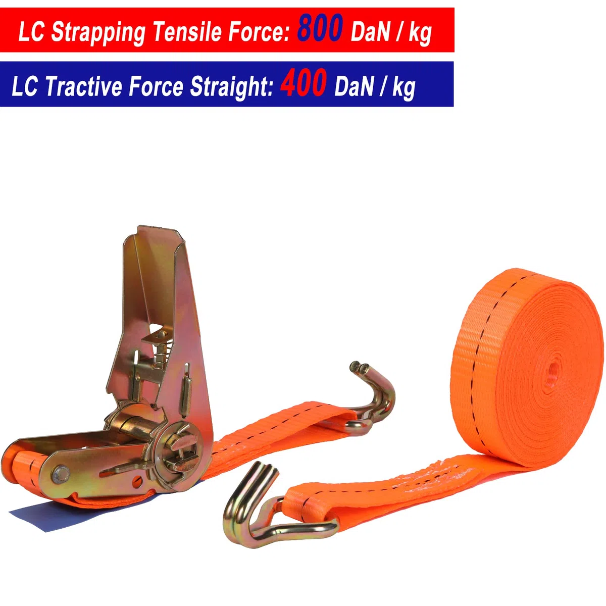 4 pezzi, 800 kg, 5 m, cricchetti, cinghie di ancoraggio con ganci a J,cinghia di tensione larga 25 mm per attrezzature per prato, dispositivi di trasloco, moto, bagagli